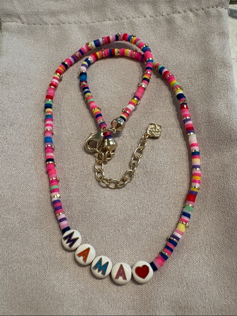 Kendra Scott Colorful 'MAMA' Beaded Pendant Necklace with Heart Accent